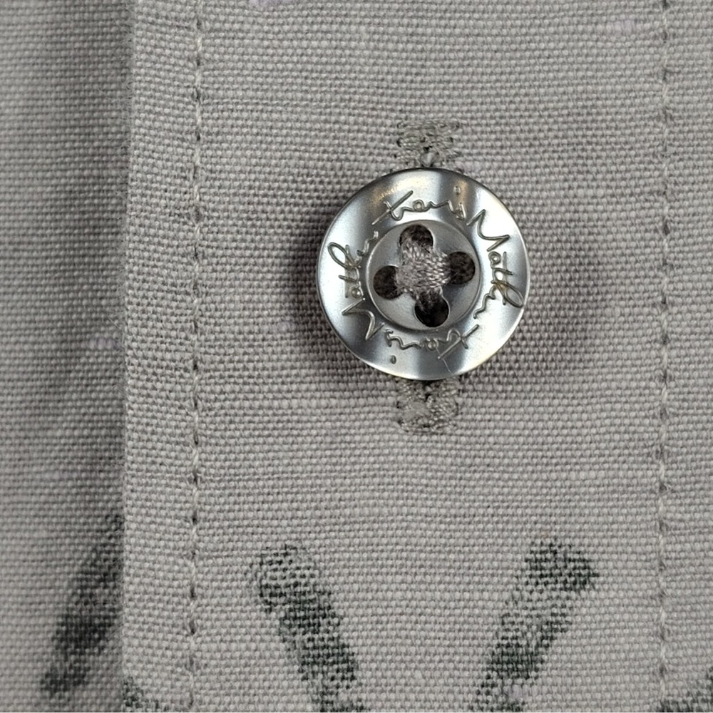 Travis Matthew Button Down Shirt Mens XL Short Sleeve Gray Collared Patterned - Picture 8 of 16